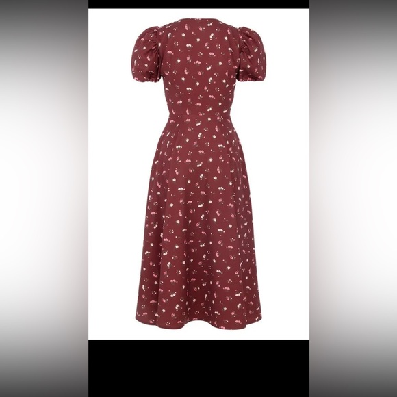 'Justina'
Wine Floral Wrap Dress /Size XS-US 2-4 /NR630 - Picture 4 of 7